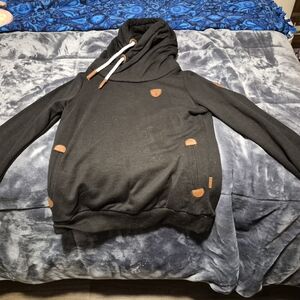 Wanakome's Womans Charcoal Sweater with Tan Details